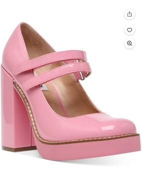 Steve Madden Pink Patent Double-Strap Mary Jane Platforms